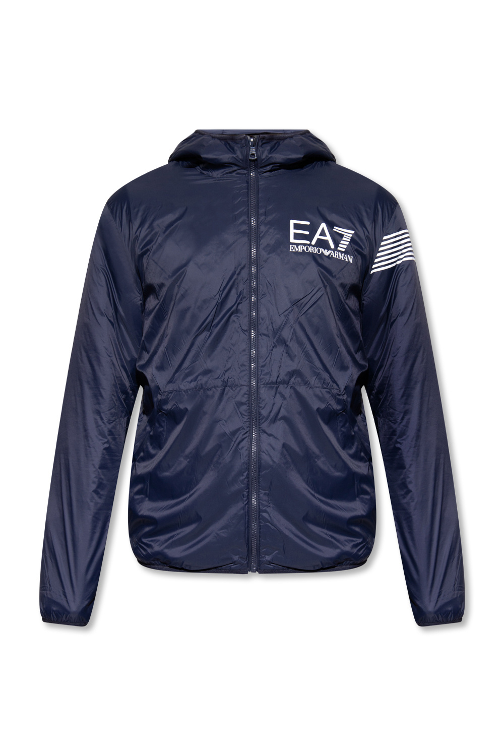 Navy blue Rain jacket with logo EA7 Emporio Armani IetpShops